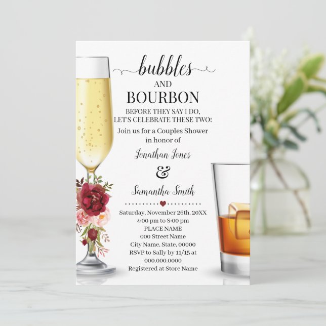Invitation Bubbbles & Borboun avant de faire fiançailles mars (Debout devant)