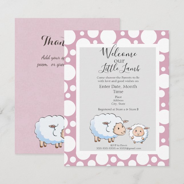 Invitation Bubble rose, Gris Baby Girl Douche Fournitures (Devant / Derrière)