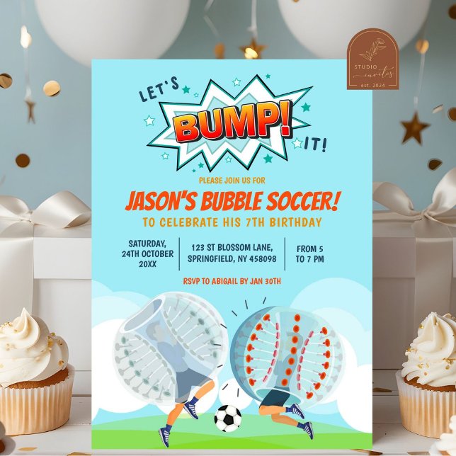 Invitation Bubble Soccer Anniversaire de enfant Garçon (Créateur téléchargé)