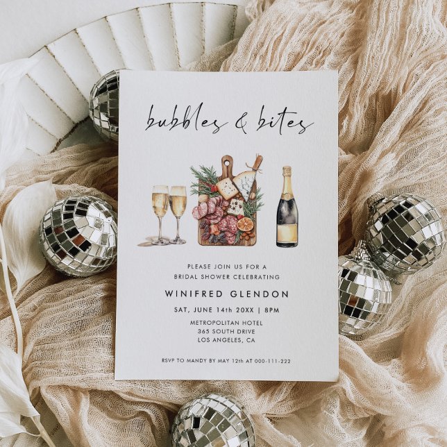 Invitation Bubbles and Bites Bridal Shower (Créateur téléchargé)