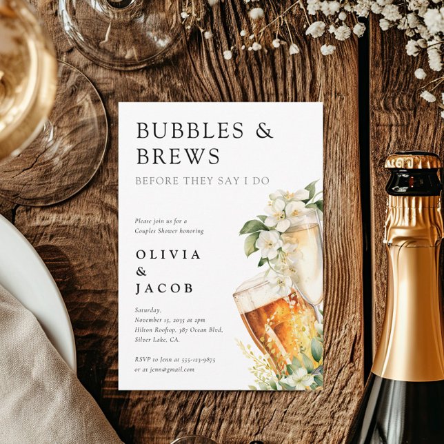 Invitation Bubbles and Brews Shower de Couple (Créateur téléchargé)