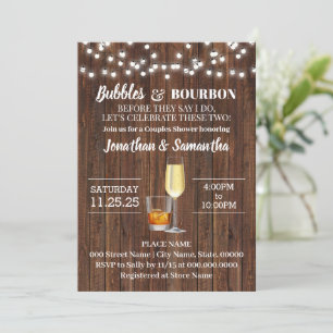 Invitation Bubbles & Bourbon avant moi je fais mariage rustiq