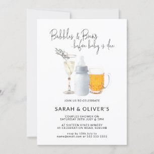 Invitation Bubbles & Brews avant que bébé soit dû Couples Dou