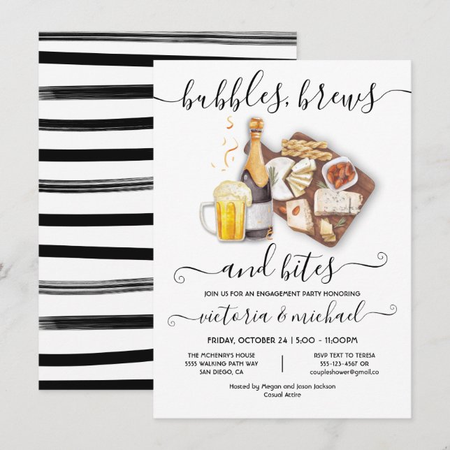 Invitation Bubbles Brews & Bites (Devant / Derrière)