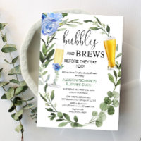 Bubbles Brews bleu verdure couples nuptiale douche