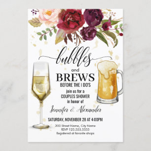 Invitation Bubbles & Brews Couples Douche