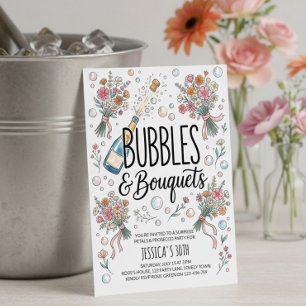 Invitation Bubbles et Bouquets Soirée Prosecco et Pétales