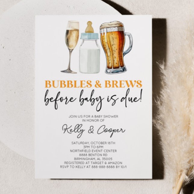 Invitation Bubbles Se Lève Avant Que Le Bébé Ne Soit Dû! Baby (Créateur téléchargé)