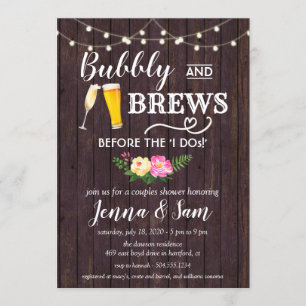 Invitation Bubbly and Brews Invitation, Bubbles and Brews