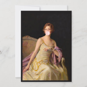 Invitation Buble Gum Diva en robe jaune