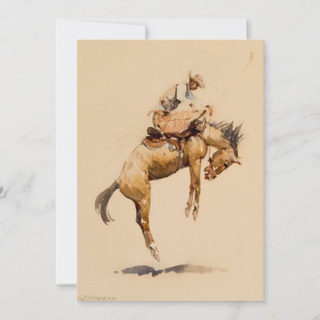 Invitation Bucking Bronco par Edward Borein (Devant)