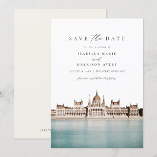 Invitation BUDAPEST, HONGRIE Skyline Enregistrer la date Invi