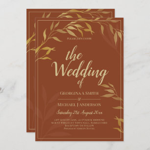 Invitation Budget All-in-1 Rustic Terracotta GOLD Mariage