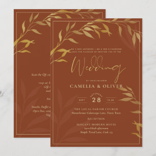 Invitation Budget All-in-1 Rustic Terracotta GOLD Mariage
