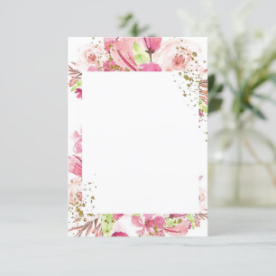 Invitation Budget blanc Fantastique mariage floral rose