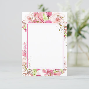Invitation Budget blanc Fantastique mariage floral rose Invit