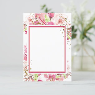 Invitation Budget blanc Fantastique mariage floral rose Invit