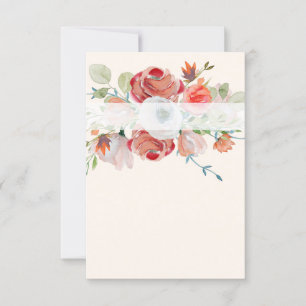 Invitation Budget blanc Lovely Orange et rouge mariage