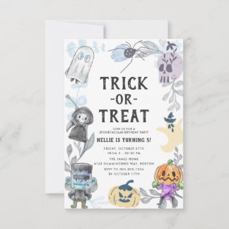 Invitation Budget Cute Monstre fantôme Halloween fête d'anniv