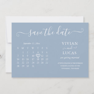Invitation Budget du calendrier minimaliste moderne Dusty Blu