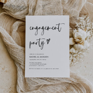 Invitation Budget Élégant Modernité Engagement Party Invitati