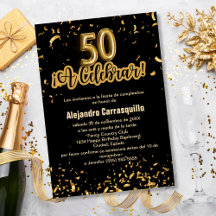 Budget Espagnol Confettis Noir & Or 50ème Annivers