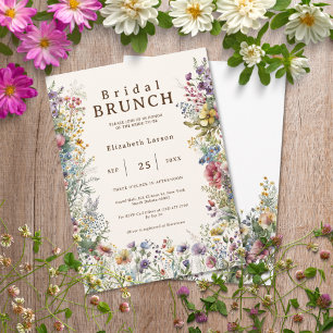 Invitation Budget Floral Coloré de Fleurs Sauvages Aquarelle