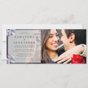 Invitation Budget hiver Floral Aquarelle 2 Mariage photo