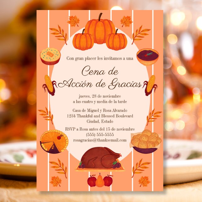 Invitation Budget Invitación Fiesta Cena de Acción de Gracias (Créateur téléchargé)