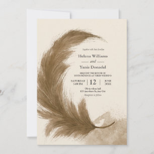 Invitation Budget moderne Boho Terracotta Pampas Grass