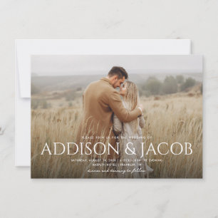 Invitation Budget Moderne Noms de Type Simple Photo Mariage