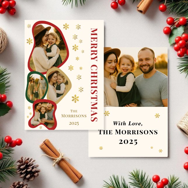 Invitation Budget Organic Frame Merry Christmas Photo Card (Créateur téléchargé)