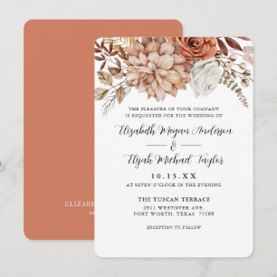 Invitation Budget Rust Terracotta Chute Mariage Floral