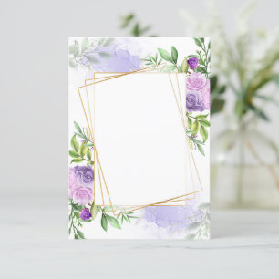 Invitation Budget vierge Élégant mariage floral violet