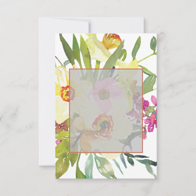 Invitation Budget vierge Elégant mariage jonquilles  (Devant)