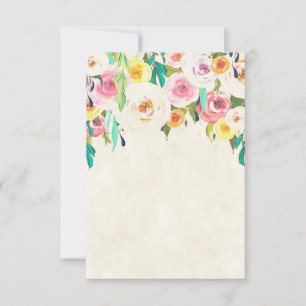 Invitation Budget vierge Joli mariage floral pastel