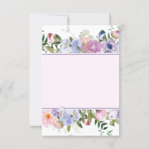 Invitation Budget vierge mariage d'aquarelle violet et bleu