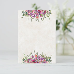 Invitation Budget vierge mariage fleur sauvage violet