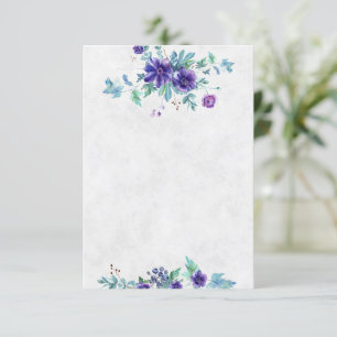Invitation Budget vierge mariage floral d'aquarelle violette