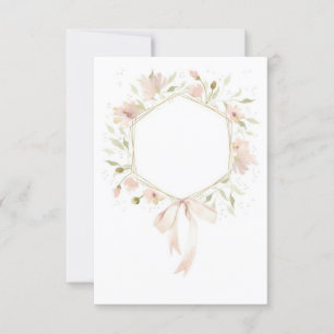 Invitation Budget vierge mariage floral rose pastel