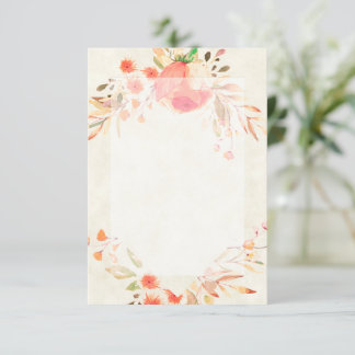 Invitation Budget vierge Orange floral mariage 