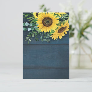 Invitation Budget vierge Pays tournesols mariage
