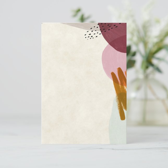 Invitation Budget vierge peinture de mariage de style moderne (Debout devant)