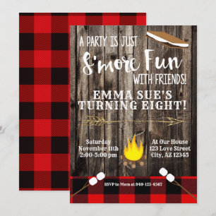 Invitation Buffalo Check Red S'plus amusant avec des amis Ann