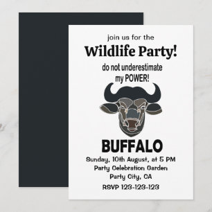 Invitation Buffalo Head Bison Animal Buffalo