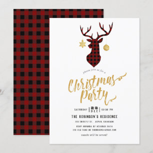 Invitation Buffalo Plaid Christmas Party