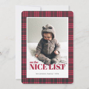 Invitation Buffalo Plaid Rouge Noir Nice Liste Photo Noël