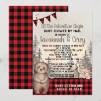 Buffalo Plaid Woodland Baby shower par la poste