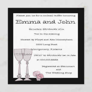 Invitation Buffet cocktail en noir et blanc