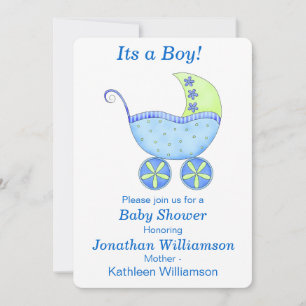 Invitation Buggy Carriage C'est un garçon Baby shower Invitat